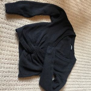 Express cropped black sweater size small